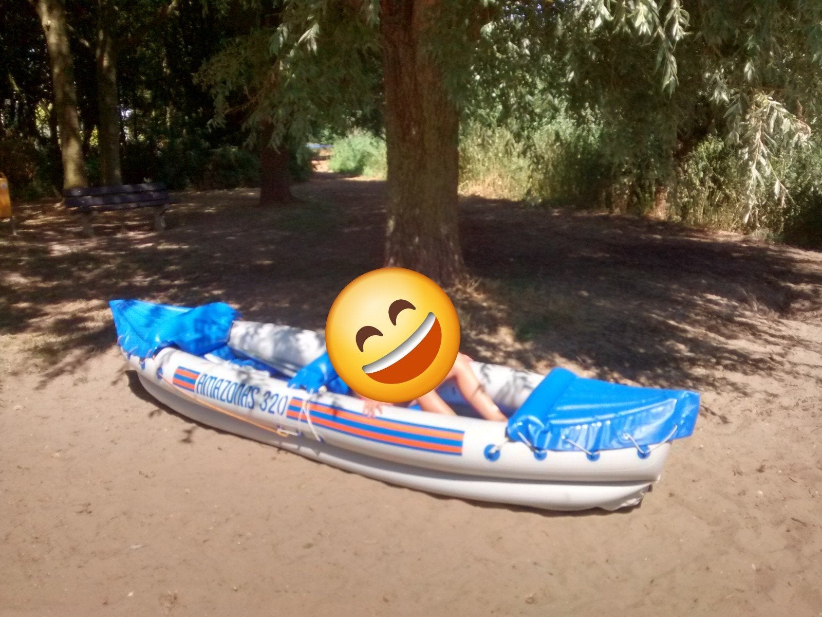 Opblaaskano met peddel, Watersport en Boten, Kano's, Ophalen, Gebruikt, Twee personen, Kajak