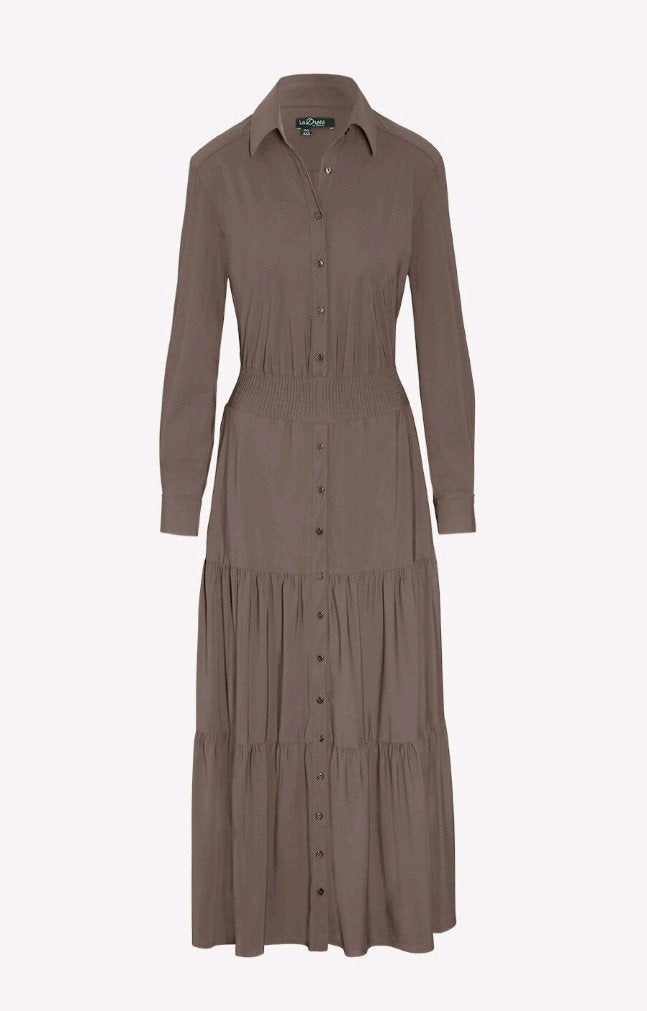 Nieuw! Prachtige jurk Tizia ladress la dress mt l xl, Bruin, Verzenden, Maat 46/48 (XL) of groter, Nieuw
