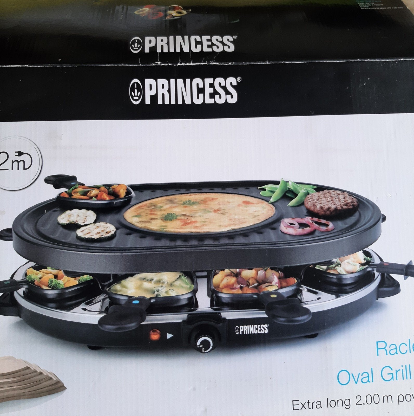 Princess Raclette 8 Oval Grill Party - Nieuw in Doos, Ophalen of Verzenden, Nieuw, 4 t/m 7 personen