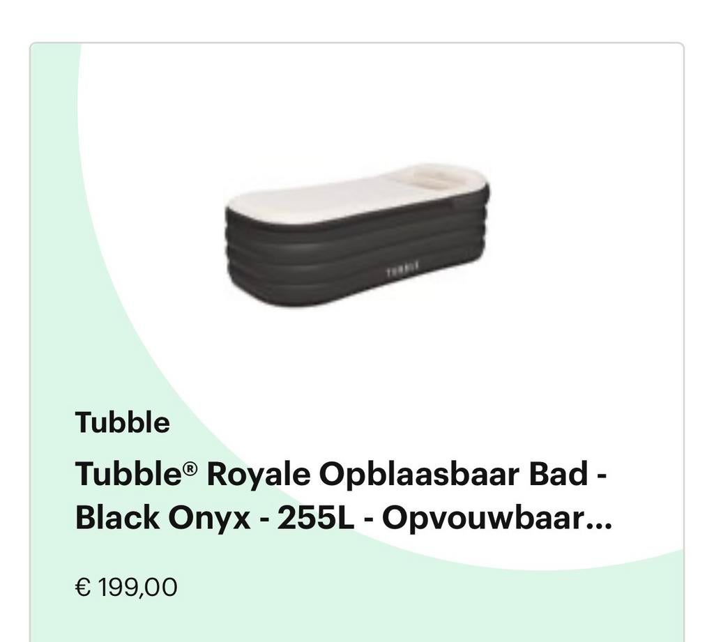 Tubble Royale Opblaasbaar Bad - Black Onyx - 255L, Ophalen, Nieuw, Zwart, Overige typen