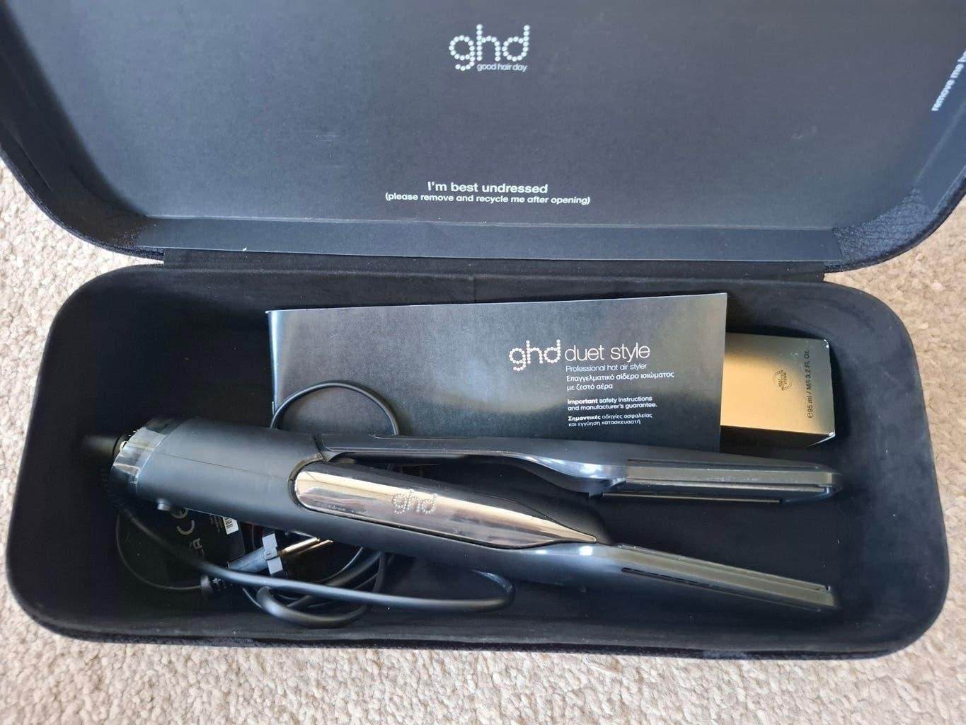 GHD - Duet Style 2-in-1 hetelucht stijltang & Sleek Talker, Ophalen of Verzenden, Zo goed als nieuw, Haarverzorging