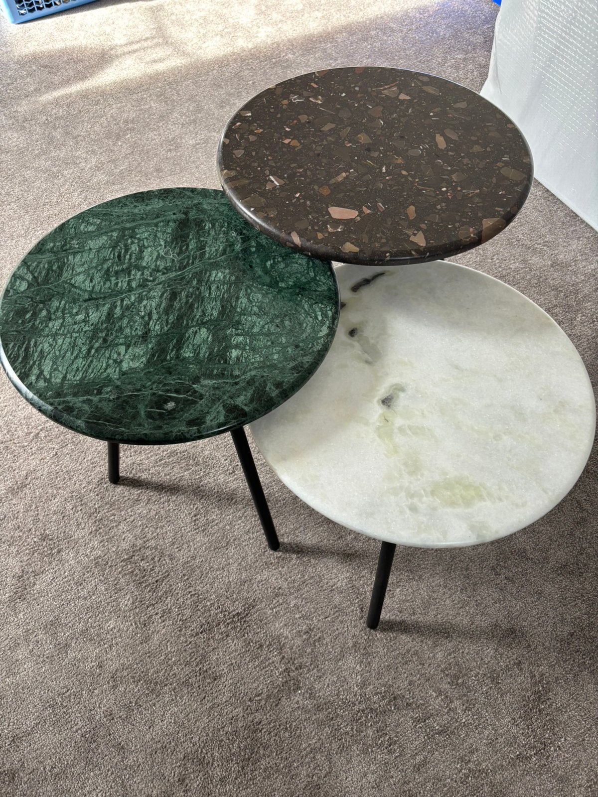 Table POLSPOTTEN Stony Colour (Set van 3), Huis en Inrichting, Ophalen, Overige materialen, Minder dan 55 cm, Rond