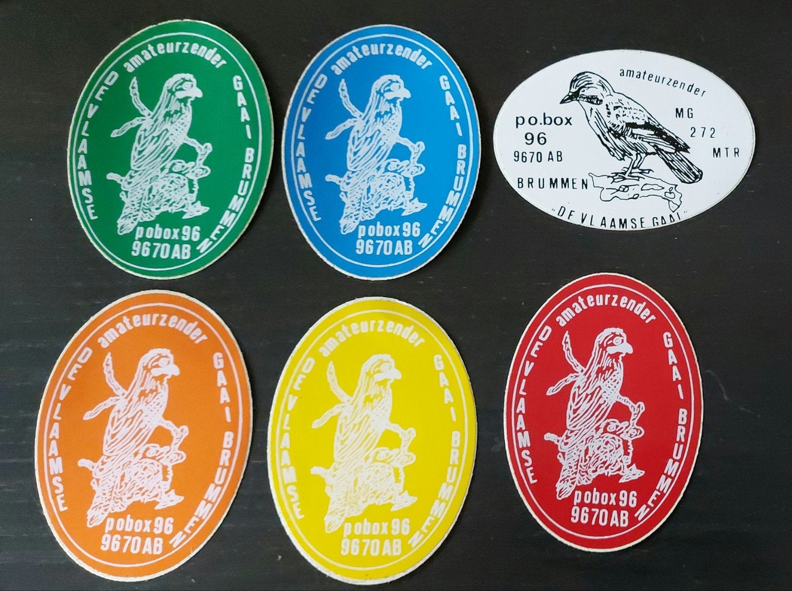 6 stickers De Vlaamse Gaai Brummen amateurzender piraat, Ophalen of Verzenden