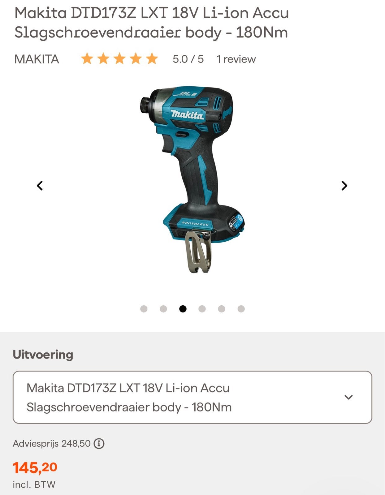 Makita DTD173Z LXT 18V Li-ion Accu Slagschroevendraaier, 600 watt of meer, Variabele snelheid, Ophalen of Verzenden, Zo goed als nieuw