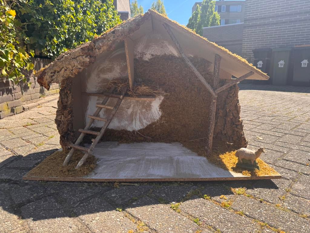 Kerststal, Ophalen, Hout, Bruin, Klassiek