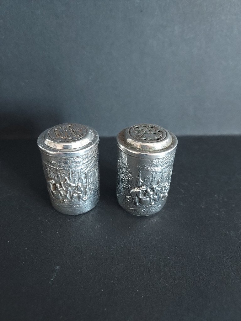 verzilverde nostalgie oud Hollandse tafrelen, Antiek en Kunst, Antiek | Goud en Zilver, Ophalen of Verzenden