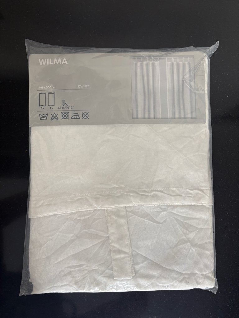 IKEA Wilma semi-transparante gordijnen - wit, 300 cm, Wit, Nieuw, Ophalen of Verzenden