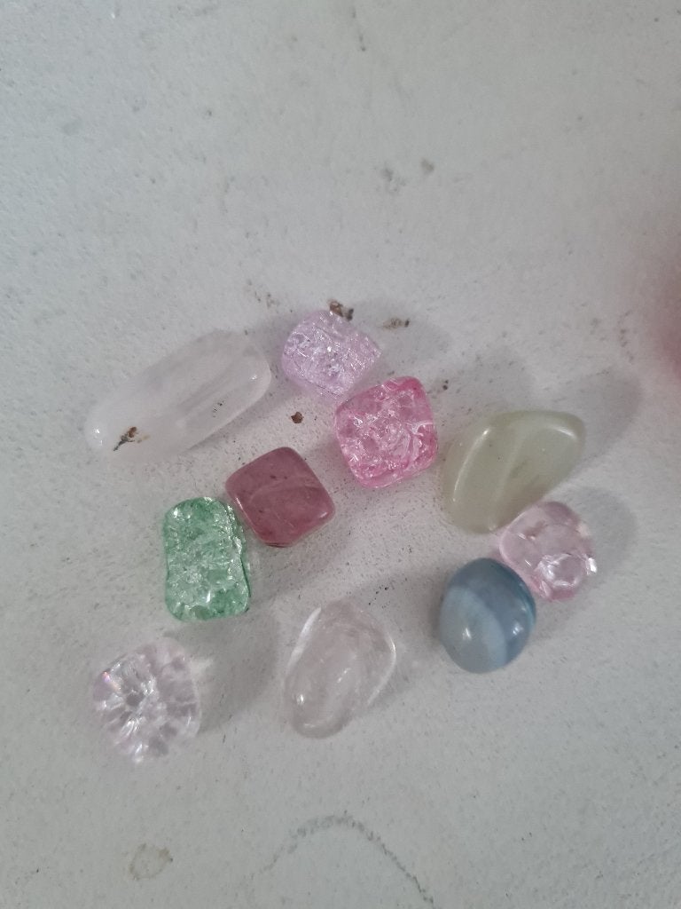 lotje half edelstenen o.a. rozenkwarts, Heikant 21 Kaatsheuvel, Belle Vieille Brocante, Ophalen of Verzenden, Zo goed als nieuw