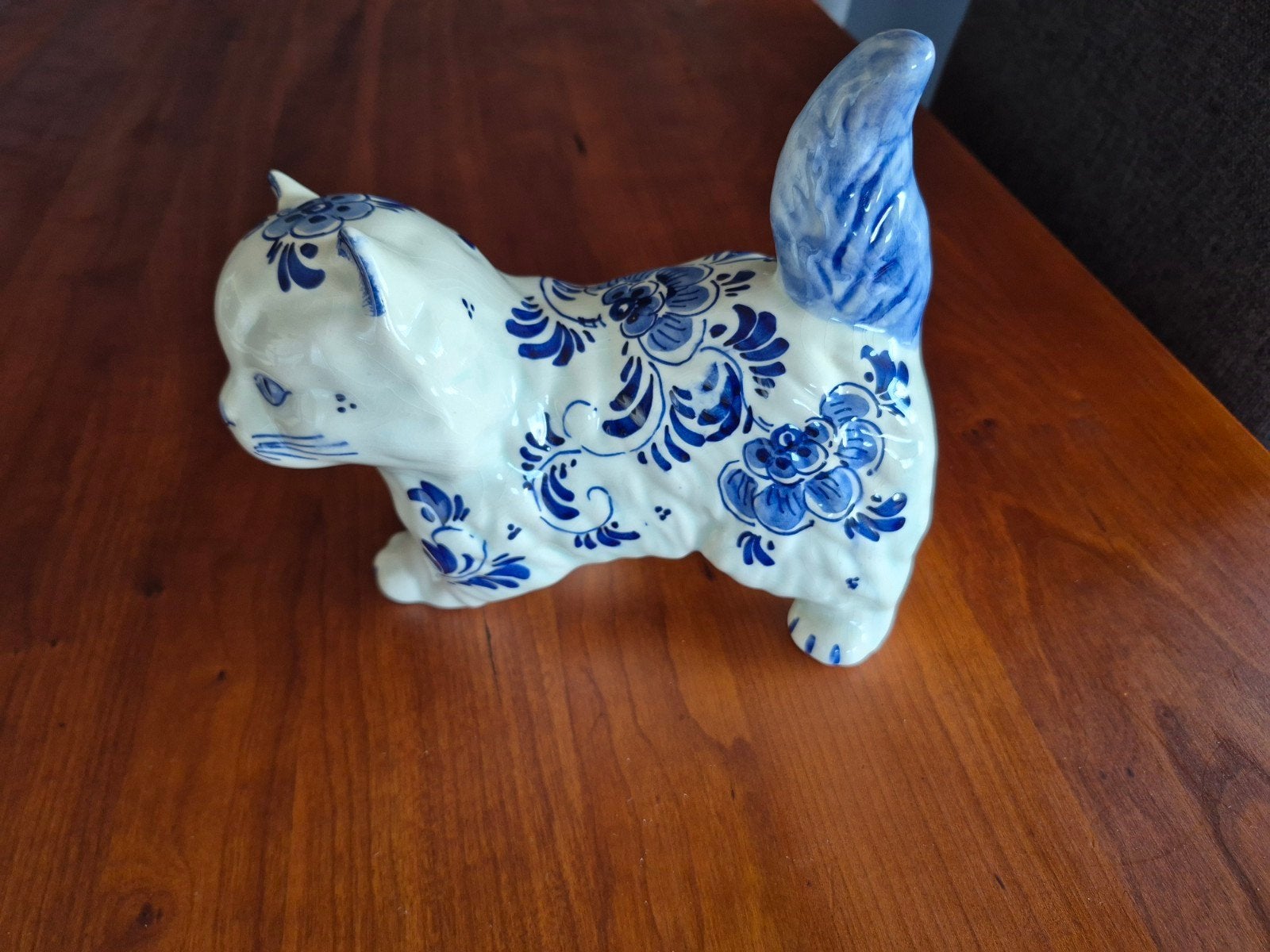 Oude Delftsblauwe Poes Kat, Antiek en Kunst, Antiek | Porselein, Ophalen of Verzenden