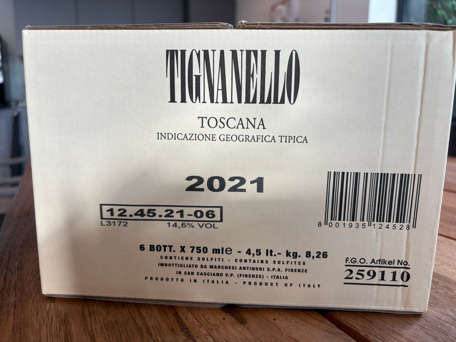 Tignanello Toscana Indicazione Geografica Tipica 2021, Ophalen, Nieuw, Italië, Rode wijn