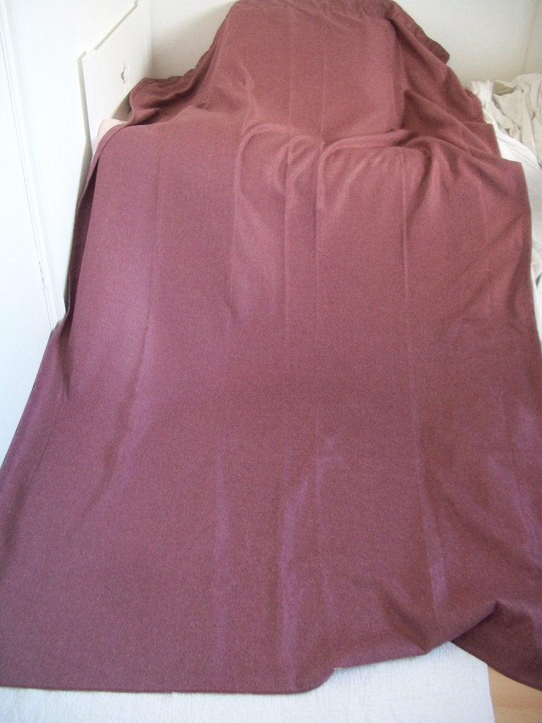 2x Gordijn Rood Steenrood  - 136 x 250 cm hoog - p.stuk, Met haken, Gebruikt, Overige merken, Groen