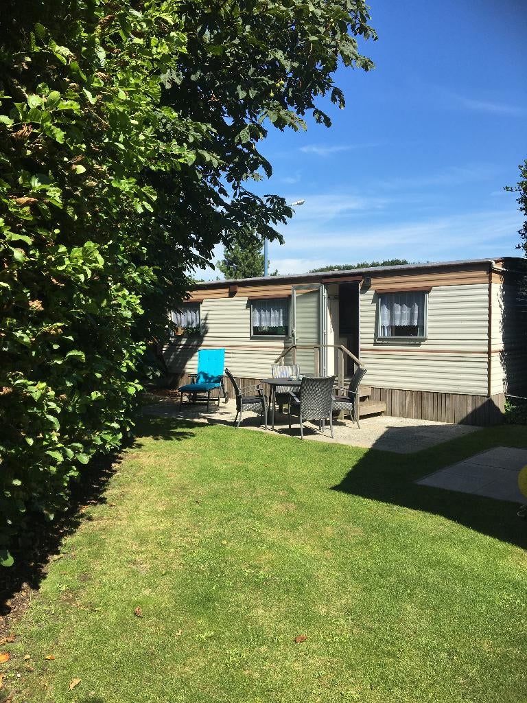 Te huur Retro stacaravan in Zeeland vlak bij de zee bossen, Caravans en Kamperen, Verhuur
