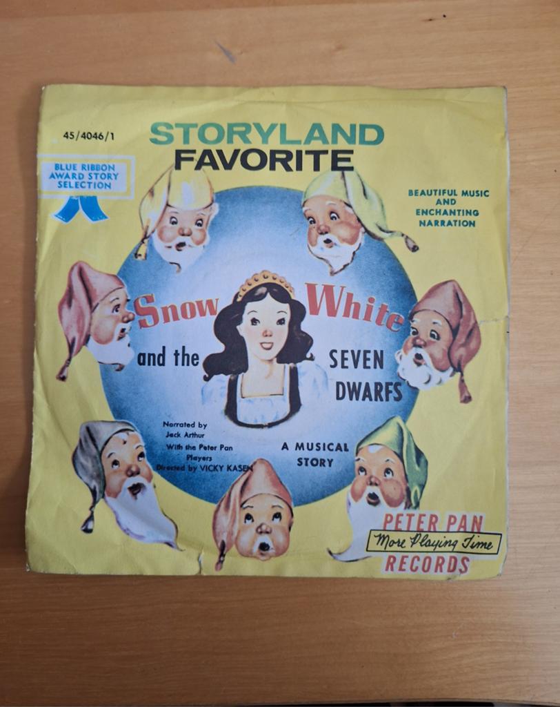 Sneeuwwitje en de Zeven Dwergen - Peter Pan Records, Gebruikt, 6 tot 9 jaar, Voor 1960, 7 inch
