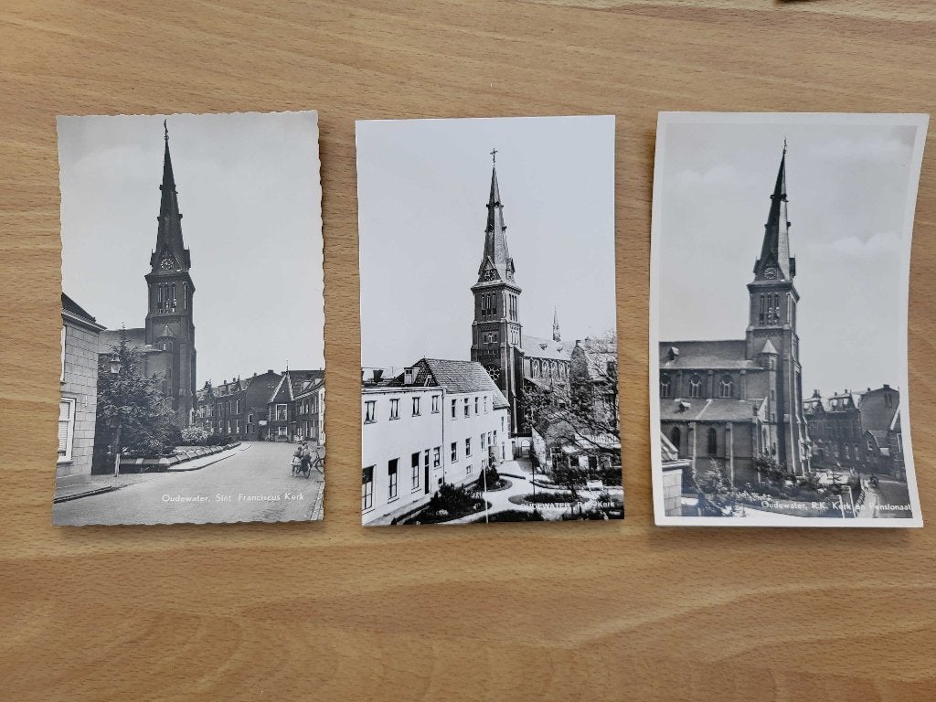 ansicht OUDEWATER Kerk  (3x), Ophalen, Voor 1920, Utrecht