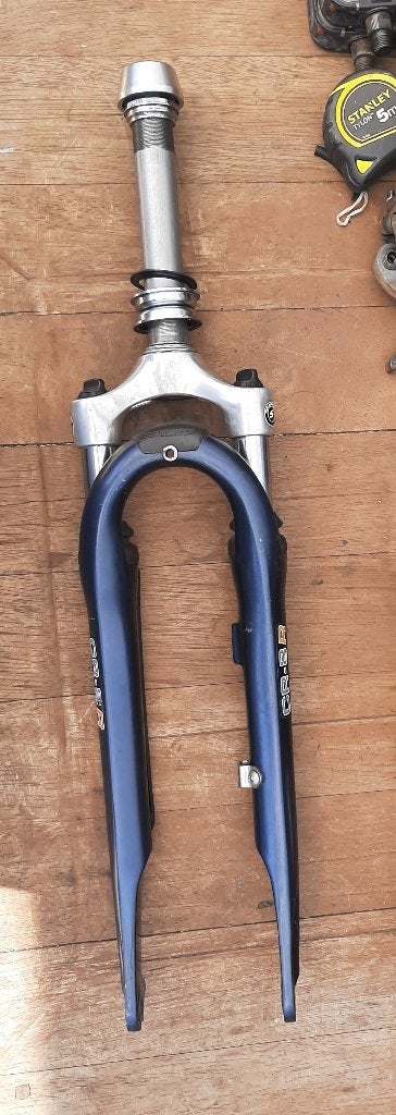 Verende Voorvork SR Suntour CR-8R 28 inch Kleur Blauw, Ophalen, Verende Voorvork SR Suntour CR-8R 28 inch Kleur Blauw, Gebruikt