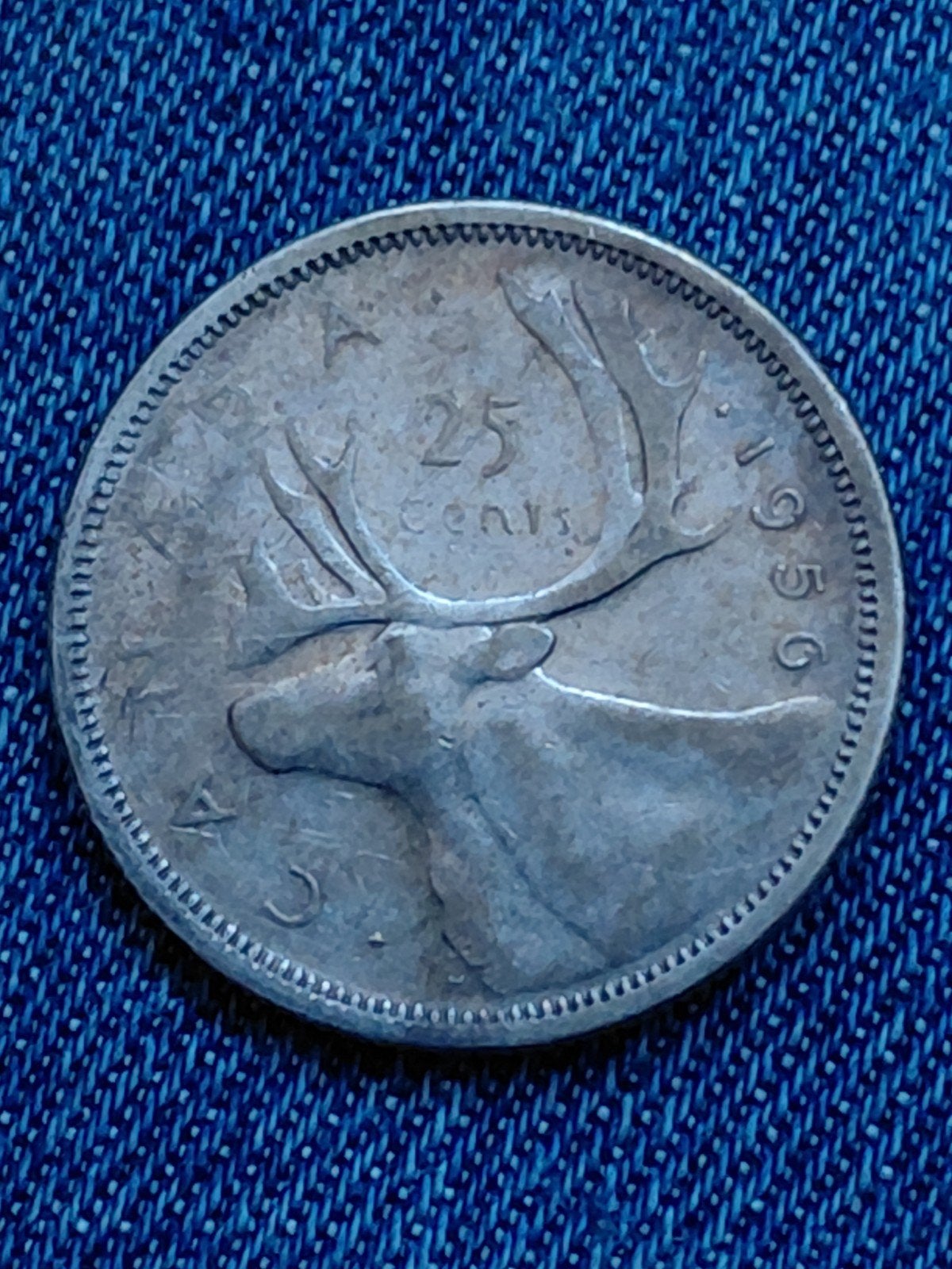 Canada 25 Cent 1956 Elizabeth II  - Zilver, Postzegels en Munten, Verzenden, Noord-Amerika, Losse munt, Zilver