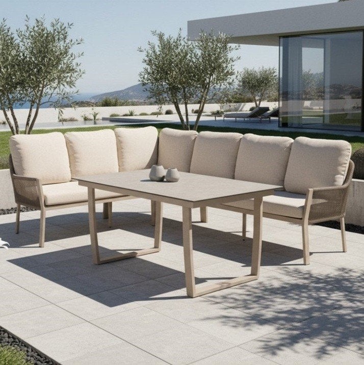 complete Dining set Tierra outdoor Liv links nieuw, Ophalen, Nieuw, Aluminium