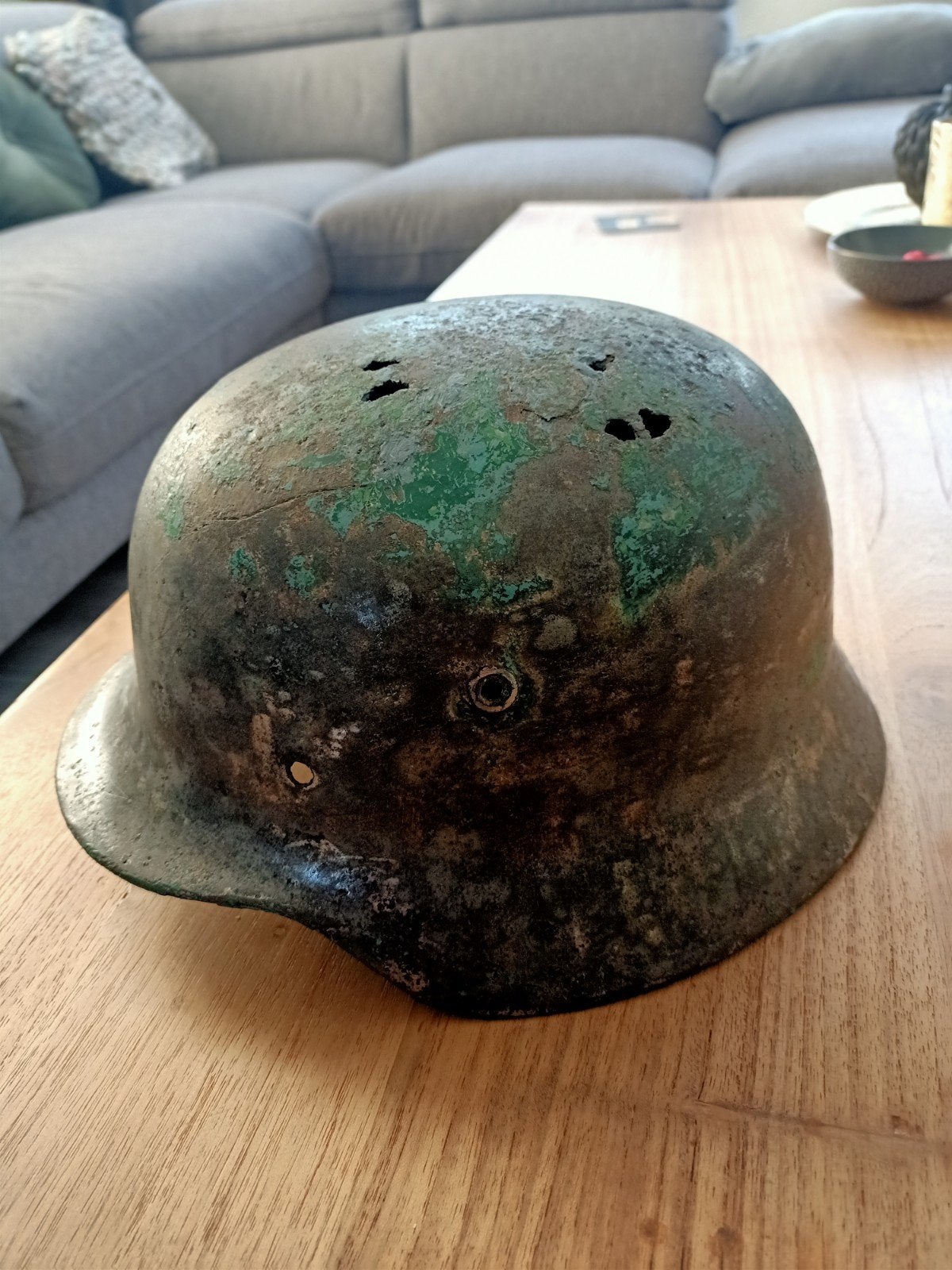 Duitse helm , Bodemvondst, Legerhelm, Wehrmacht, Ophalen of Verzenden, Duitsland, Helm of Baret