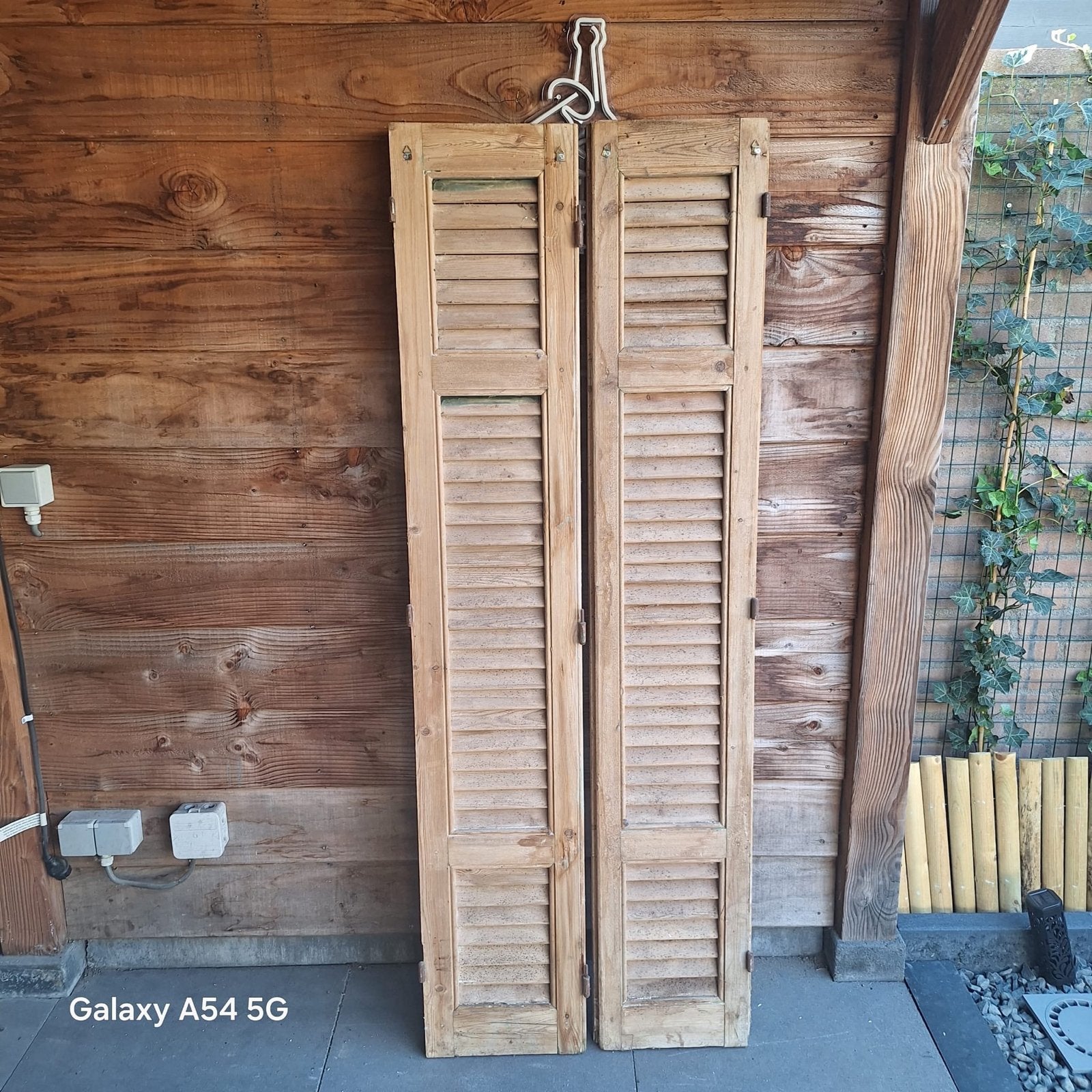 Set van 2 vintage houten luiken, Ophalen, Gebruikt