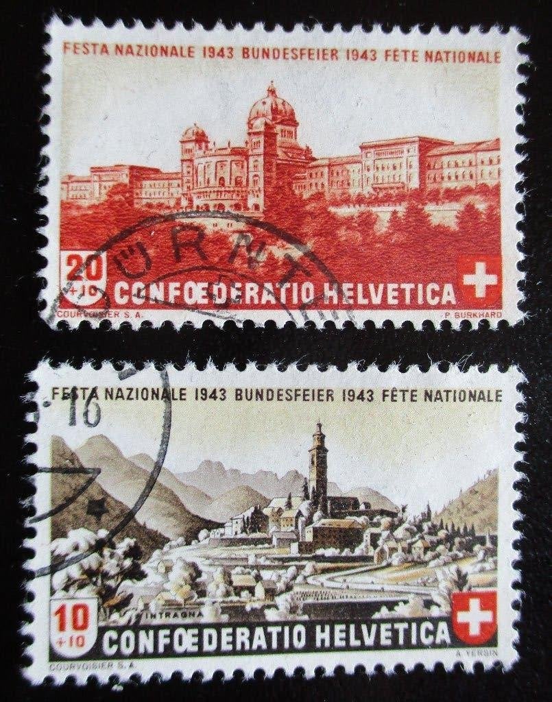 Zwitserland, serie Pro Patria 1943, Postzegels en Munten, Postzegels | Europa | Zwitserland, Verzenden, Gestempeld