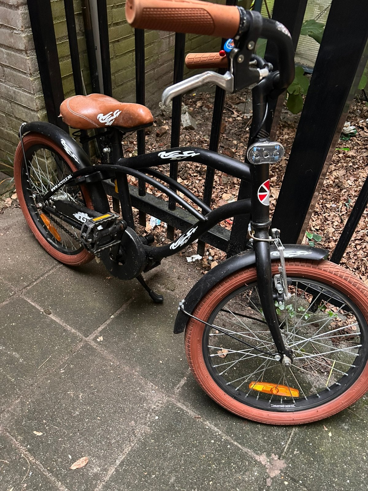 Kinderfiets (7-8 jaar) kleur zwart., Fietsen en Brommers, Ophalen, Terugtraprem, 16 inch, Handrem