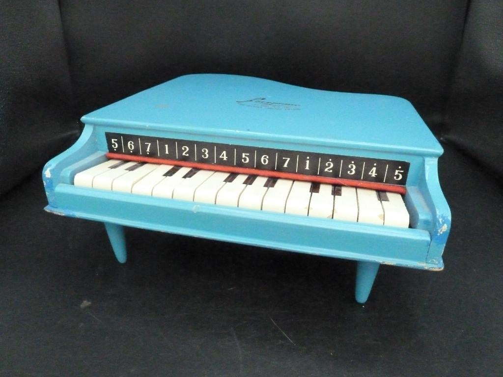 Vintage houten speelgoed baby piano, Antiek en Kunst, Antiek | Speelgoed, Ophalen of Verzenden