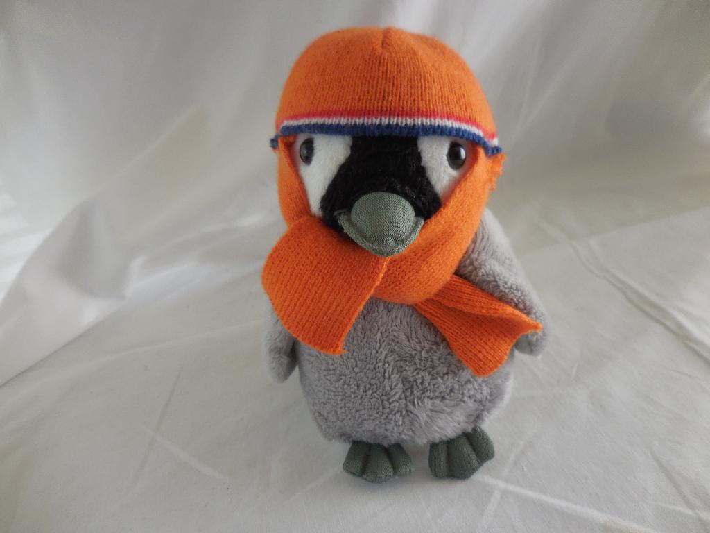 Beer en Pinguïn knuffels in Oranje, Ophalen, Beer, Klein (minder dan 20 cm), Met label