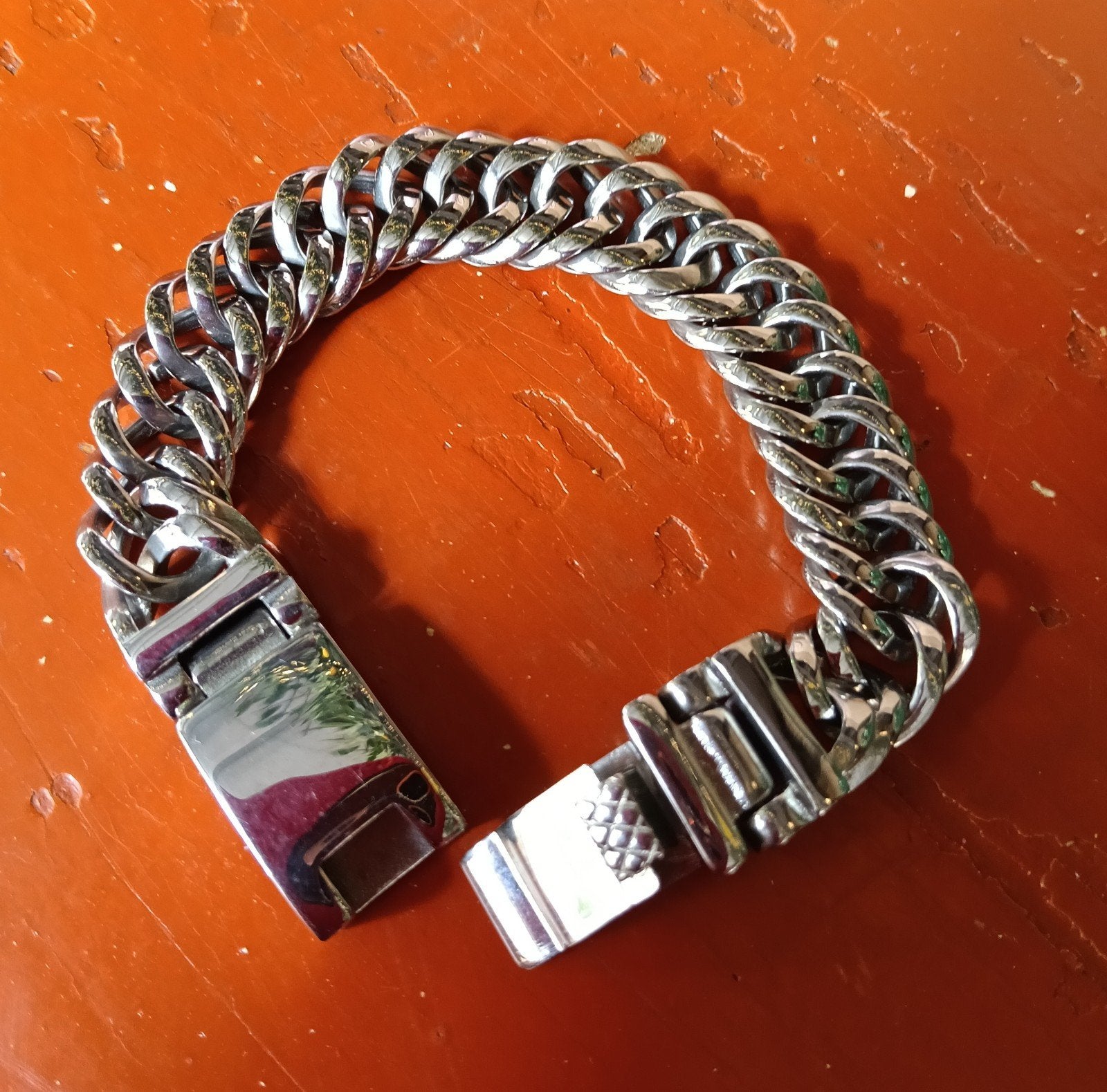 Vintage Stoere Gourmet Schakelarmband - RVS, Ophalen of Verzenden, Nvt, Nvt, Nvt