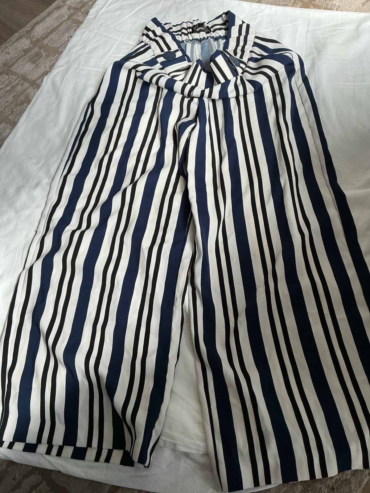 Gestreepte palazzo broek zara maat XS, Blauw, Ophalen of Verzenden, Zo goed als nieuw, Maat 36 (S)