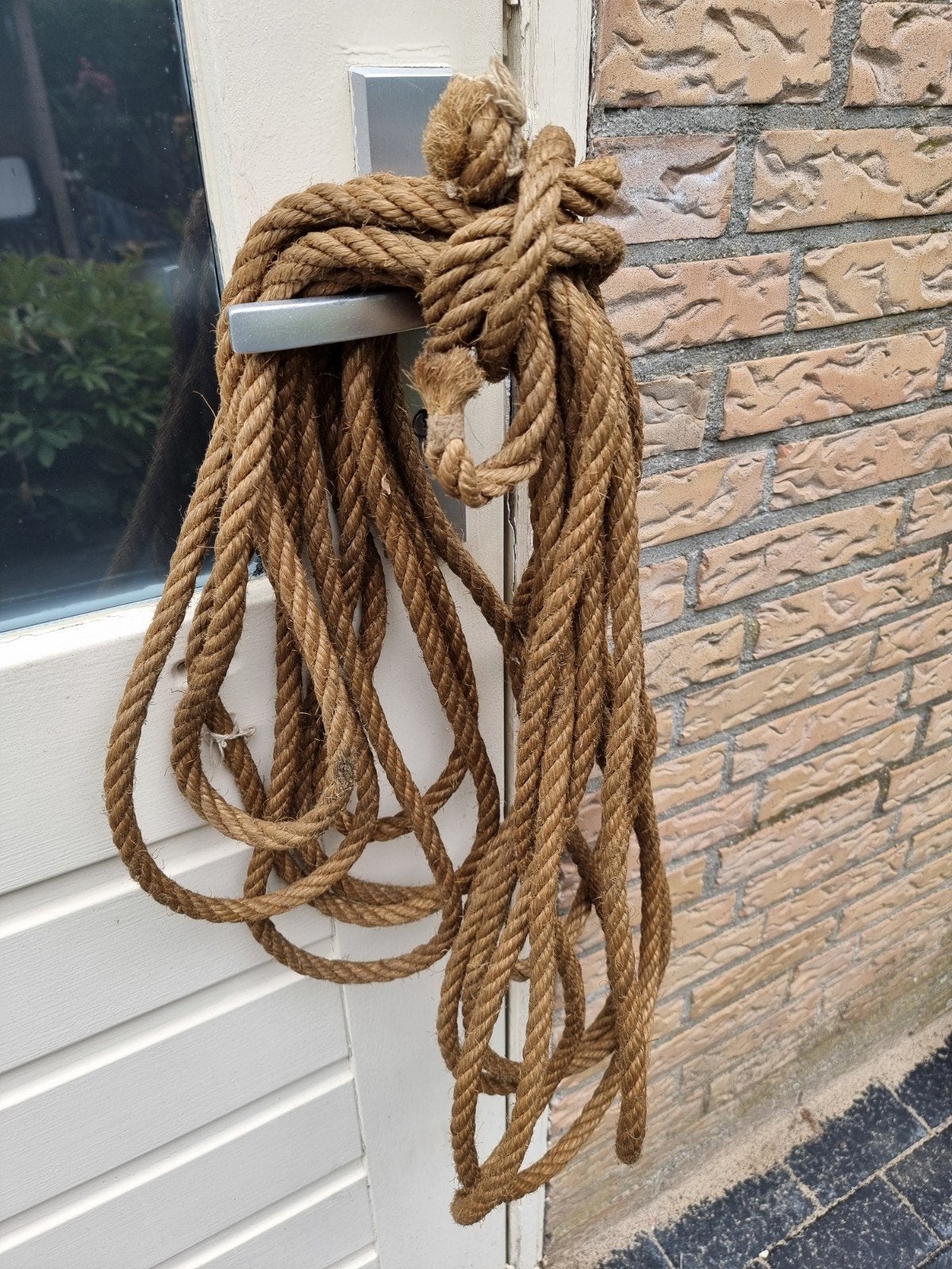 Jutten touw ca. 14-15 meter lang, 15 mm doorsnee, Ophalen of Verzenden, Gebruikt