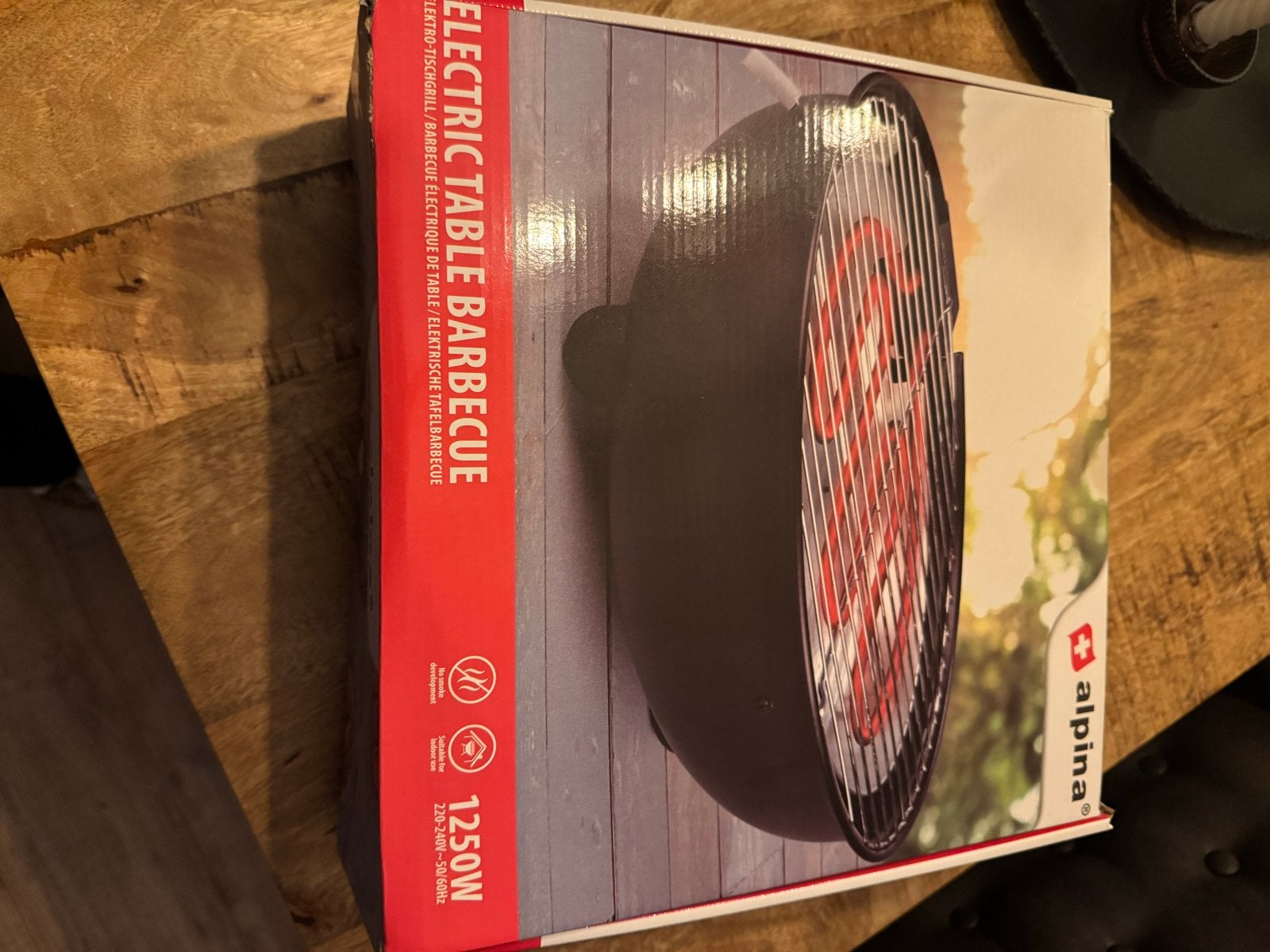 Alpina Elektrische Tafelbarbecue 1250W, Ophalen of Verzenden, Zo goed als nieuw