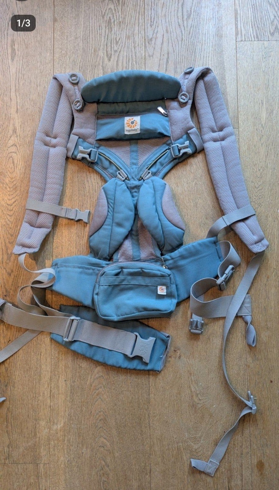 Ergobaby Omni Breeze groen/blauw draagzak, Overige merken, Gebruikt, Buik of Rug, Ophalen of Verzenden