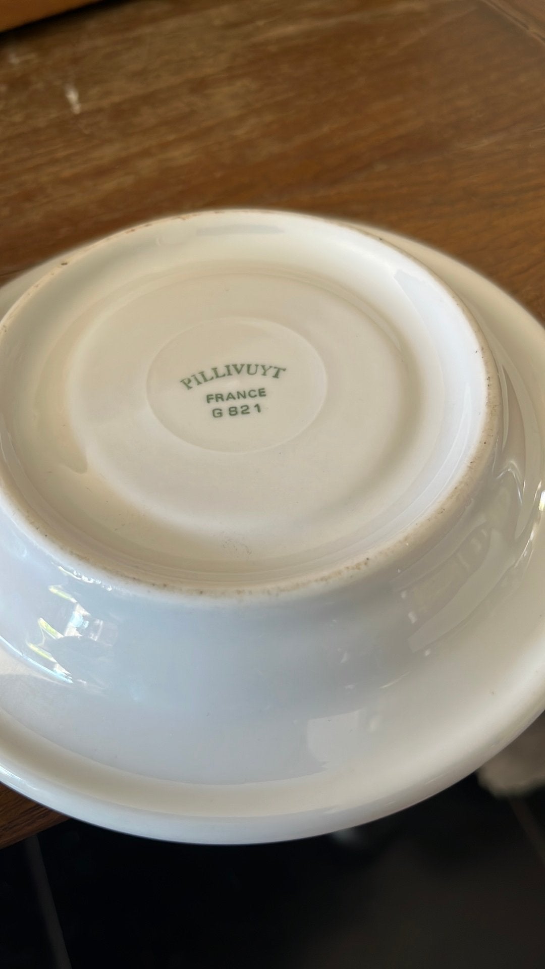 Pillivuyt wit en zilver cappuccino kop en schotel, Ophalen of Verzenden