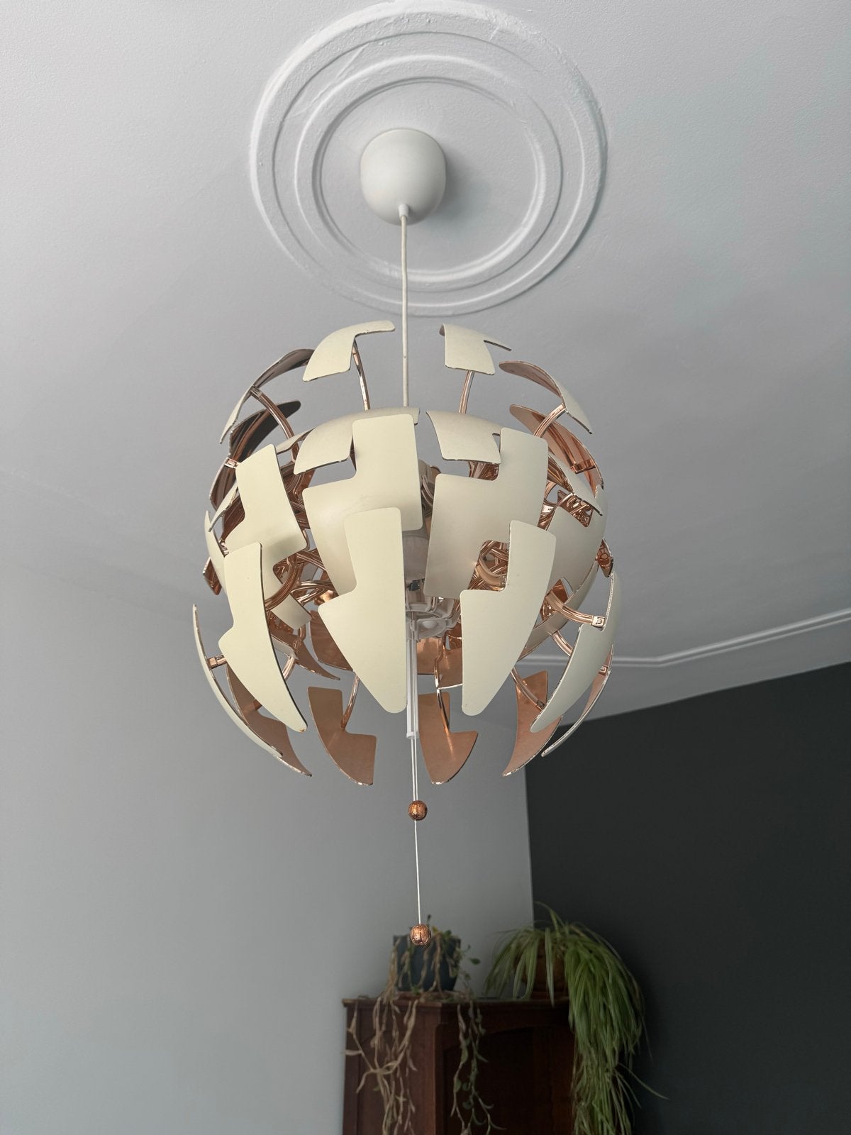 IKEA PS 2014 Hanglamp - Wit/Koper, Huis en Inrichting, Ophalen, Zo goed als nieuw, Metaal, E27 (groot)