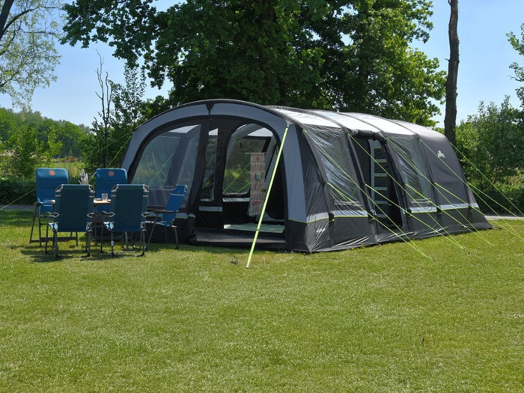 Obelink 6 persoons opblaasbare tent + luifel, Caravans en Kamperen, Tenten, Ophalen, Zo goed als nieuw, Tot en met 6