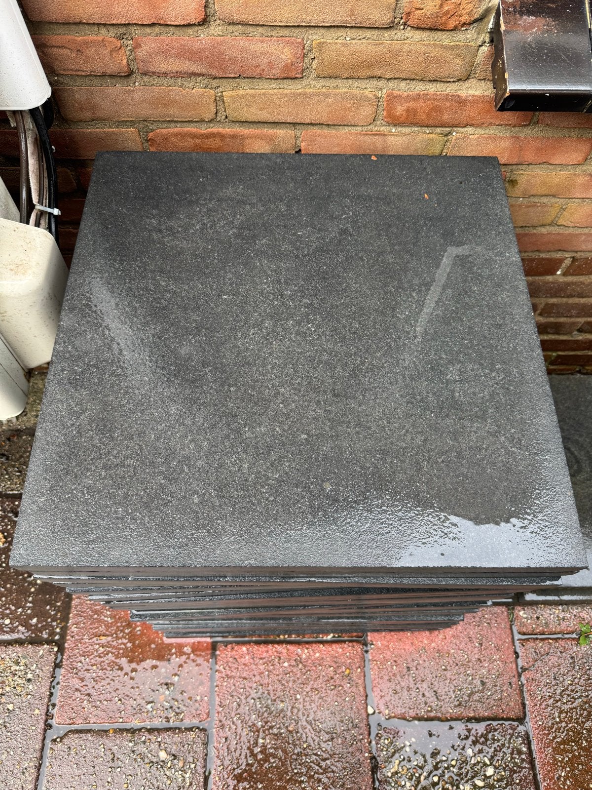 Hardstenen tegels 55x55x3 cm – 22 stuks voor terras/pad, Doe-het-zelf en Verbouw, Tegels, Ophalen, 40 tot 60 cm, Gebruikt, Hardsteen