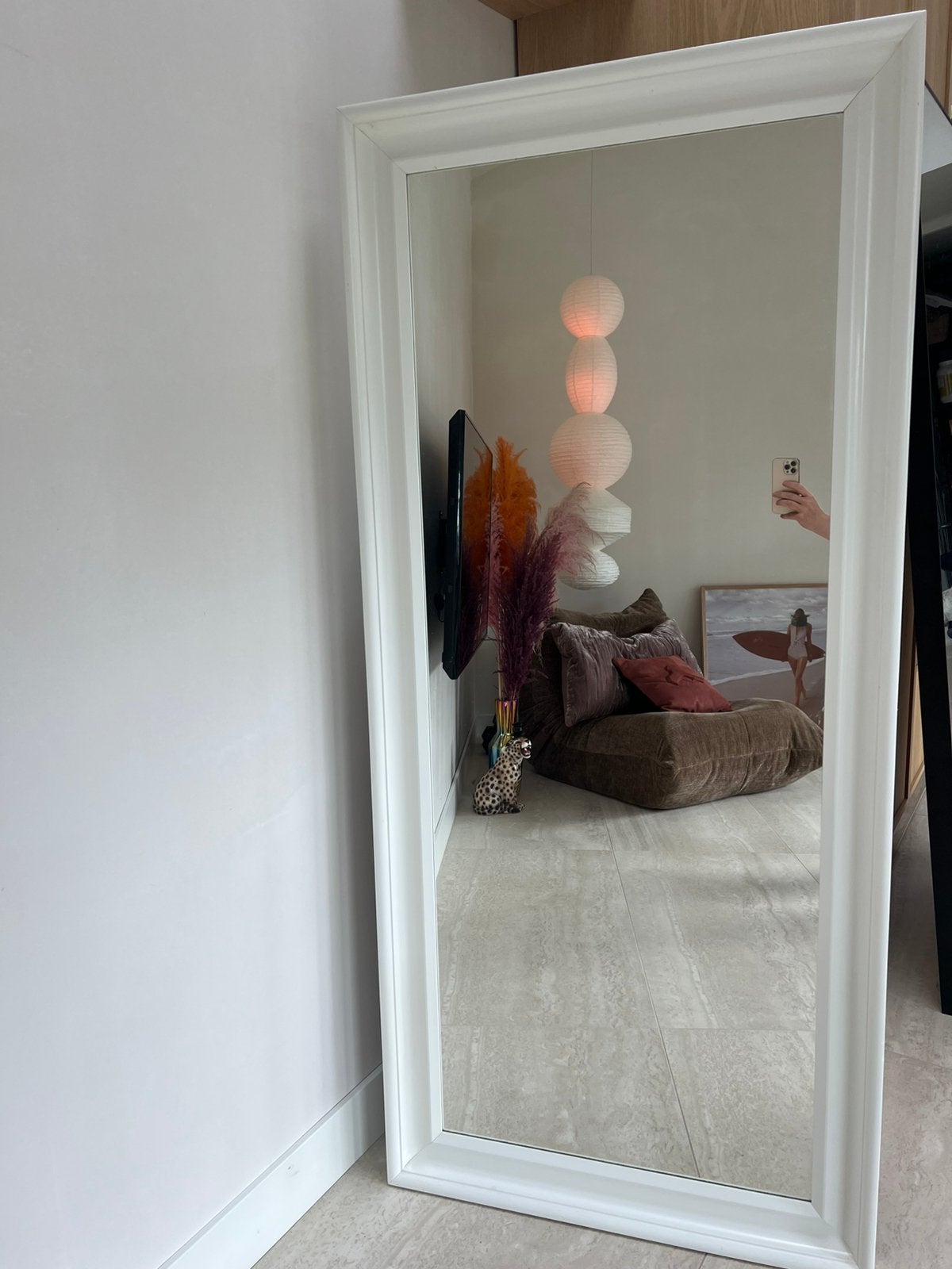 IKEA Hemnes spiegel - Wit, Huis en Inrichting, Woonaccessoires | Spiegels, Ophalen, Gebruikt, 150 tot 200 cm, Rechthoekig