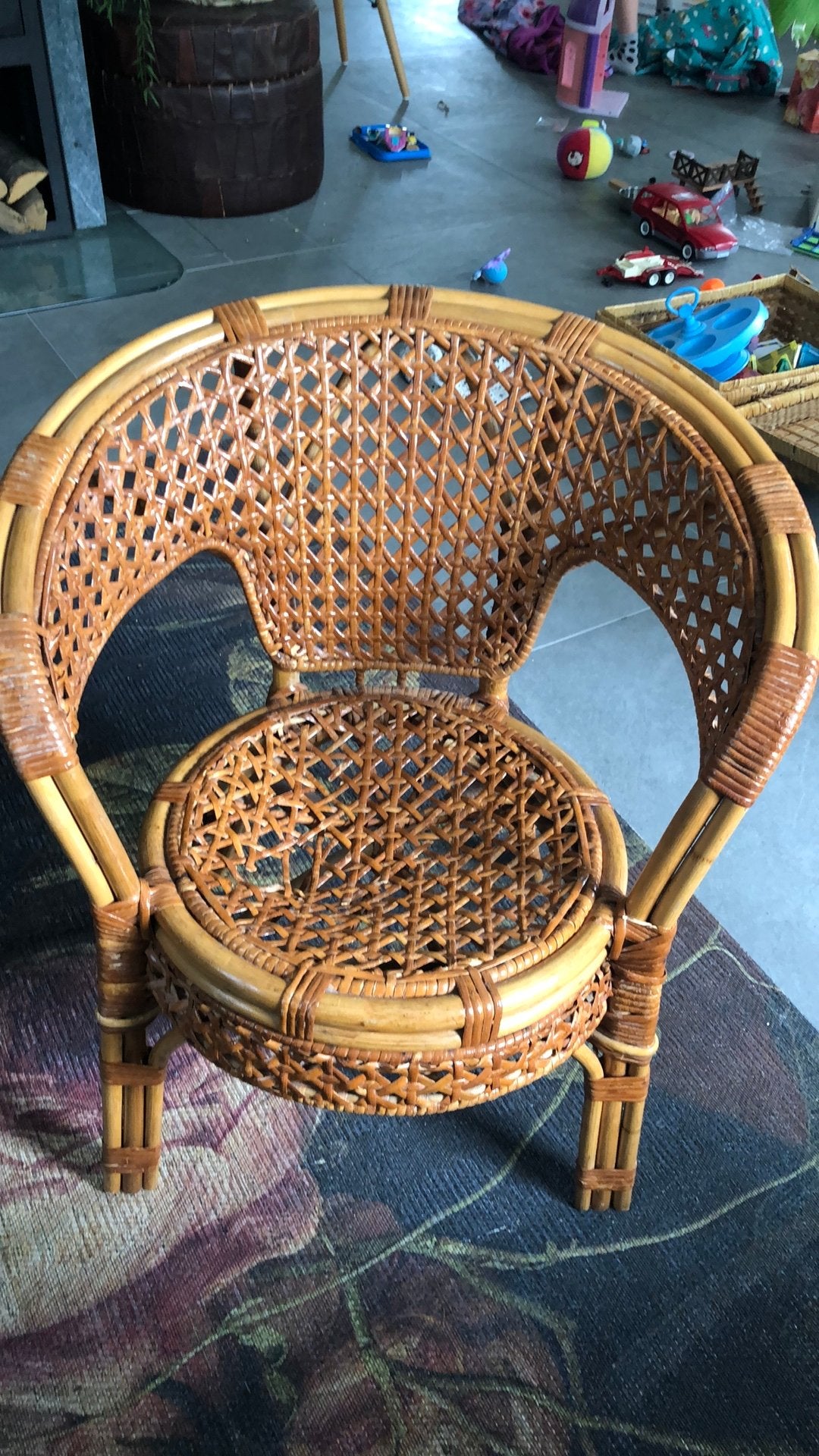 Vintage rotan kinderstoel, Antiek en Kunst, Ophalen