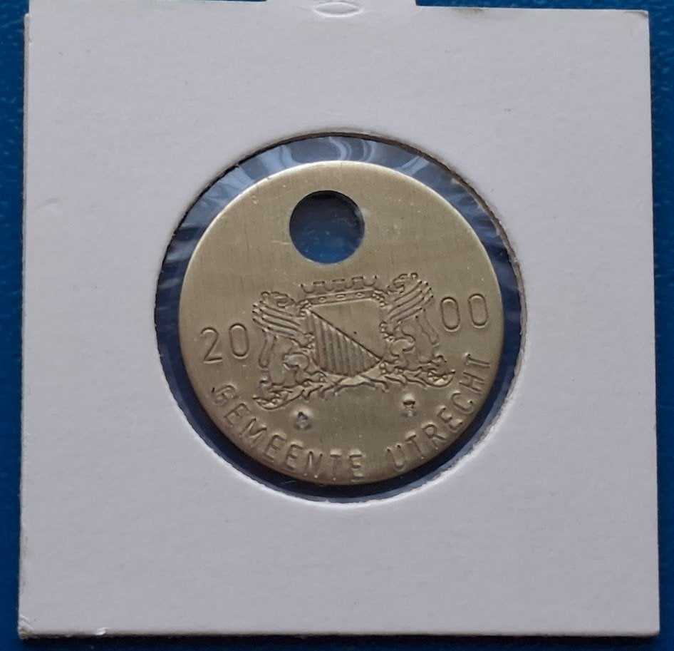 Hondenbelastingpenning Gemeente Utrecht - 2000 UNC, Postzegels en Munten, Penningen en Medailles, Verzenden, Overige materialen