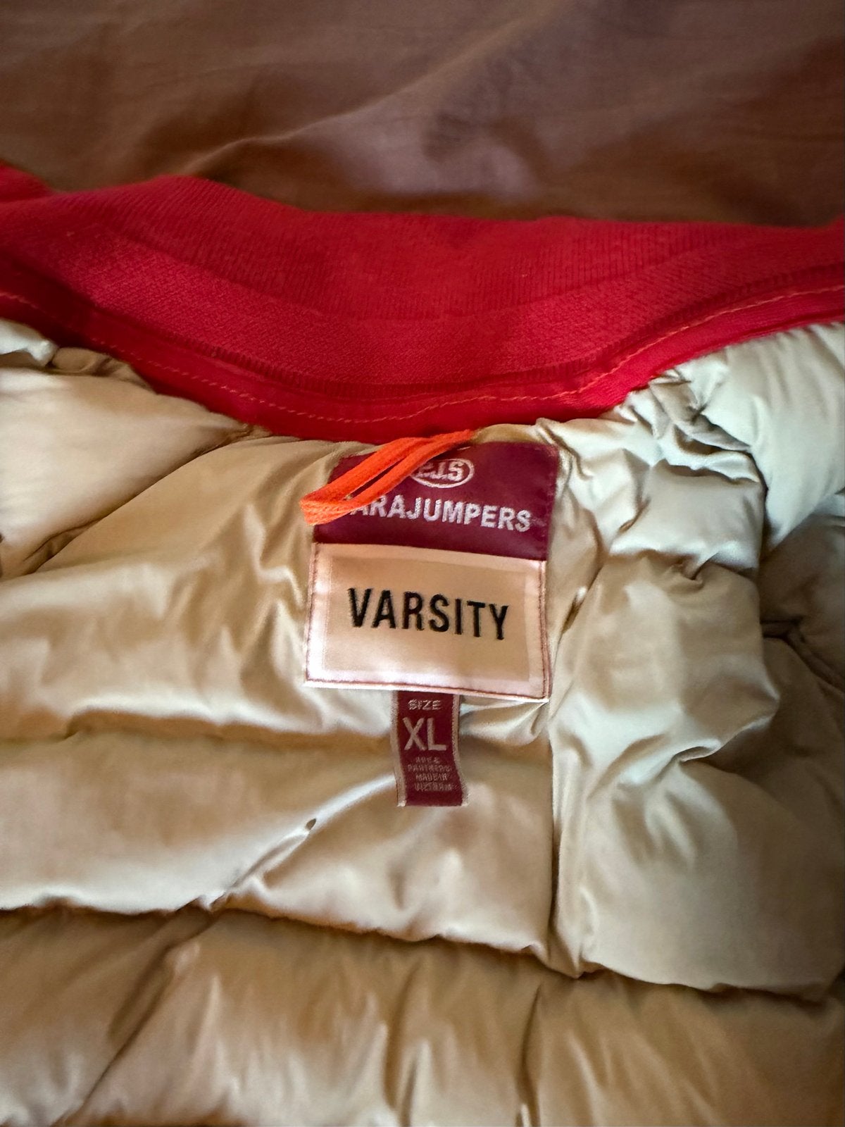 Parajumpers Varsity Donsjack Rood Maat XL, Verzenden, Zo goed als nieuw, Maat 56/58 (XL), Rood