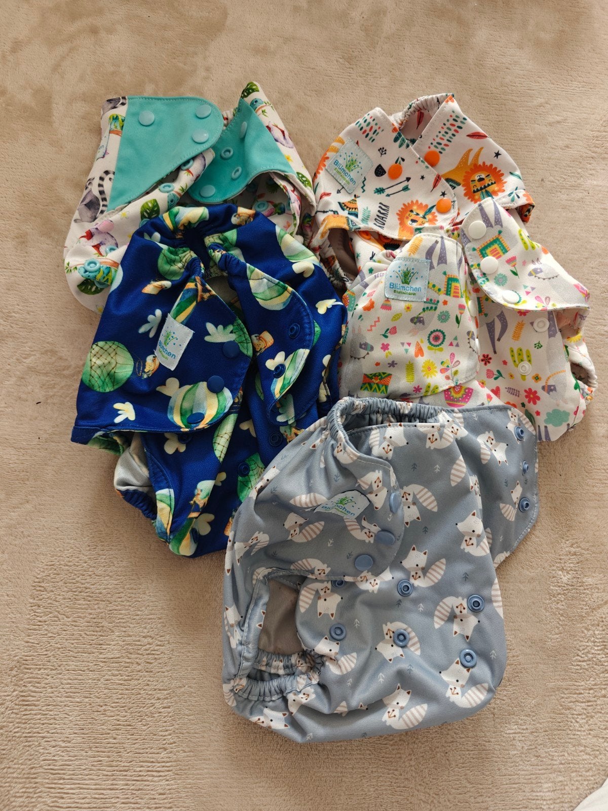 Blümchen overbroekjes tweedelig systeem - 3x XL, 2x normaal, Kinderen en Baby's, Babykleding | Overige, Gebruikt, Jongetje of Meisje