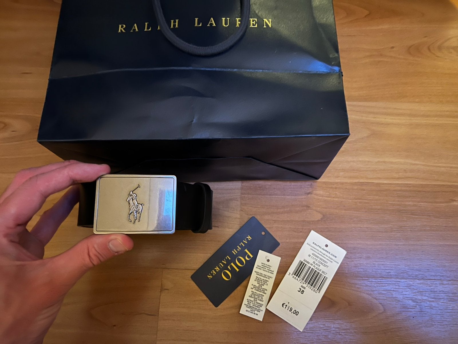 Ralph lauren riem 38 zgan, Ophalen of Verzenden, Zo goed als nieuw, Zwart