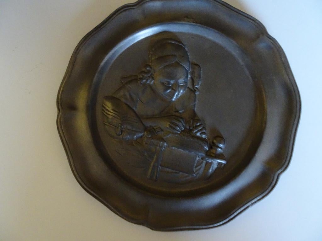 Tinnen boordje met een kantklosster er op, Hobby en Vrije tijd, Kantklossen, Ophalen of Verzenden, Nieuw, Garen