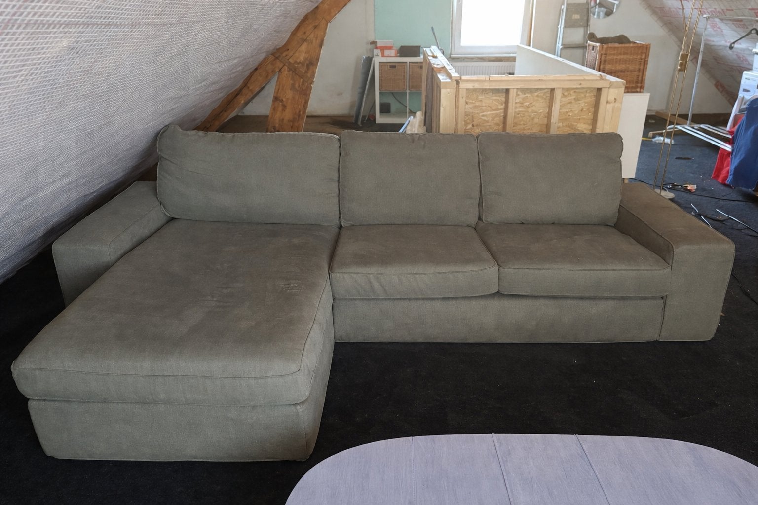 KIVIK 3-zitsbank met chaise longue, Ophalen, 250 tot 300 cm, Gebruikt, Hoekbank