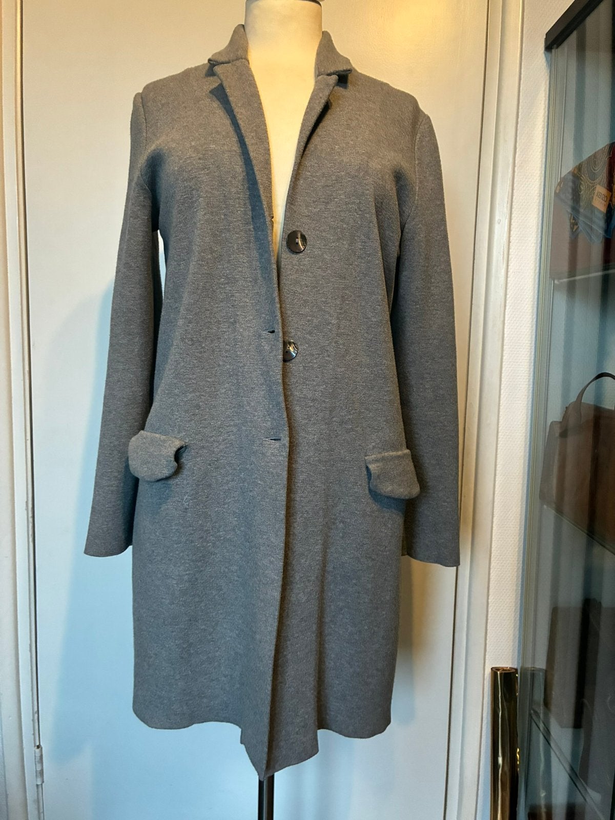 ANNE CLAIRE lange grijze blazer maat M ongevoerd, Maat 38/40 (M), Ophalen of Verzenden, Zo goed als nieuw, Jasje