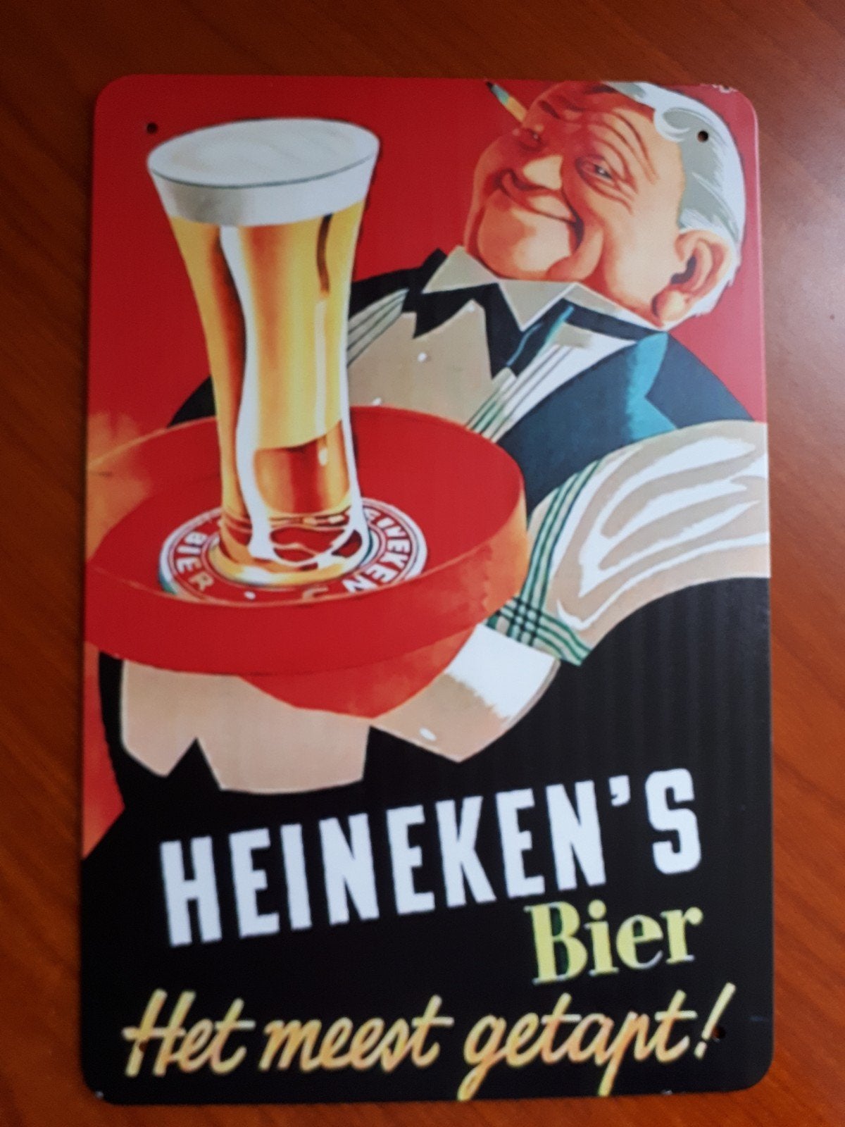 Heineken 20x30 cm Metalen Reclamebord, Ophalen of Verzenden, Nieuw, Reclamebord, Plaat of Schild, Heineken