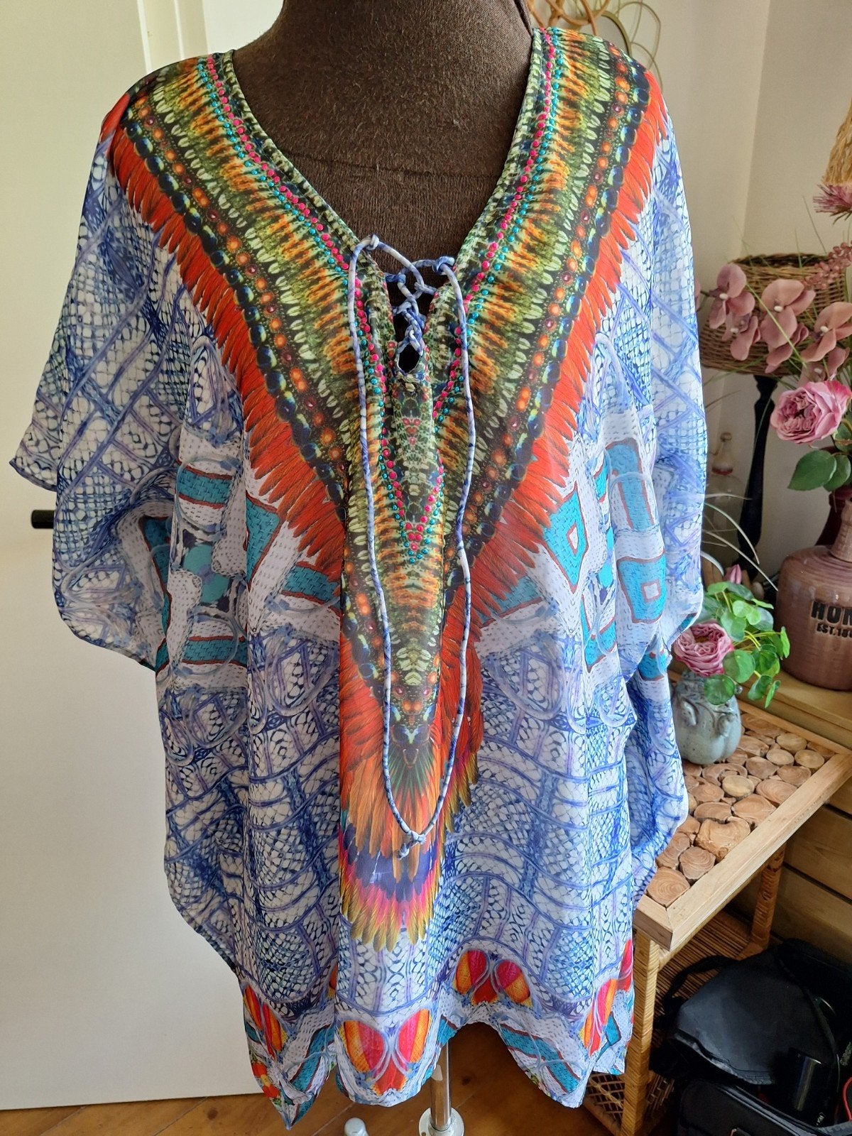 Tuniek maat l xl xxl ibiza style boho, Kleding | Dames, Blouses en Tunieken, Ophalen of Verzenden, Zo goed als nieuw, Maat 46/48 (XL) of groter