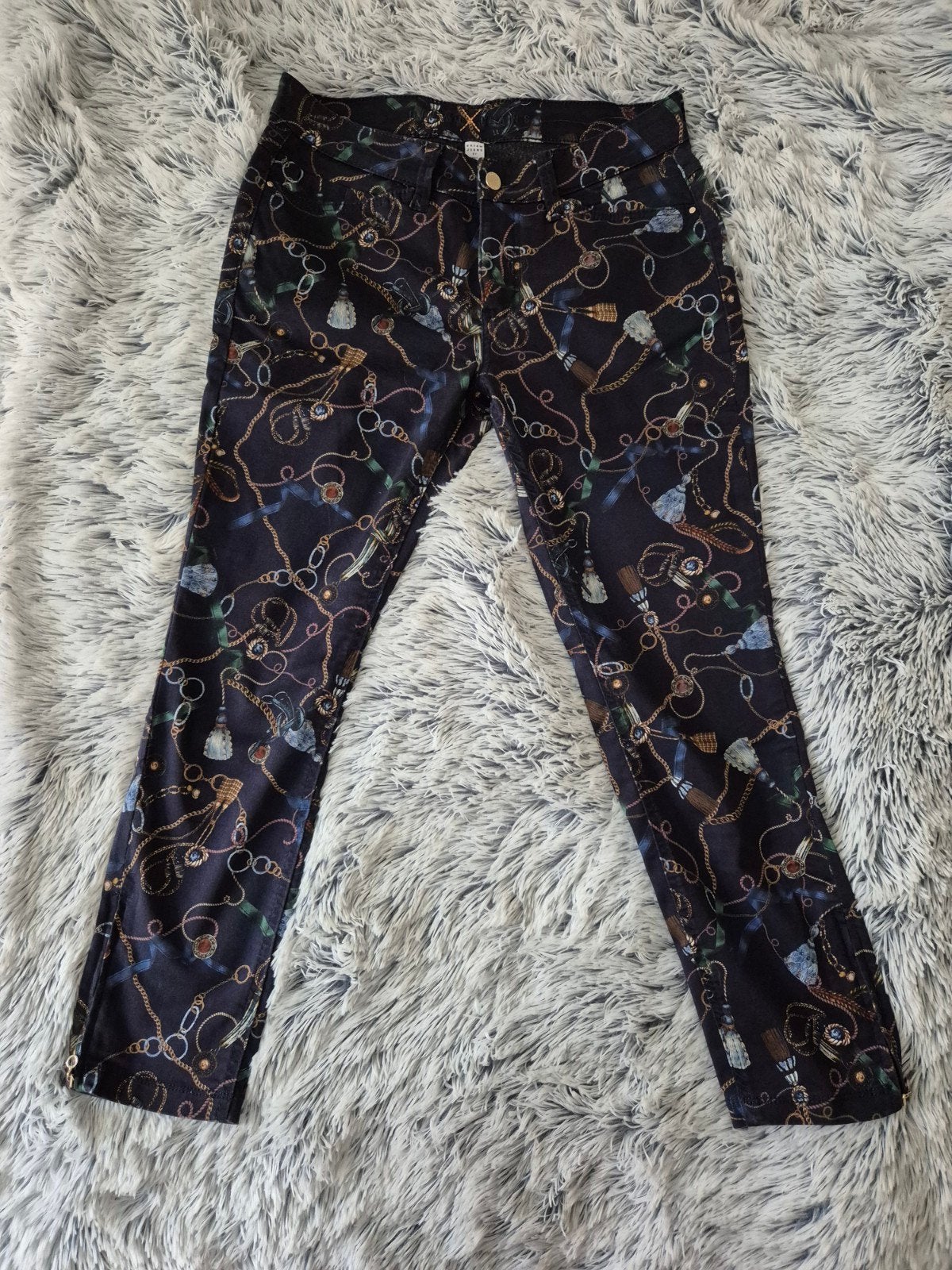 MLMC Dream Chic Jeans met kettingprint - Maat 38/40 (M), Kleding | Dames, Broeken en Pantalons, Maat 38/40 (M), Meerkleurig, Ophalen of Verzenden