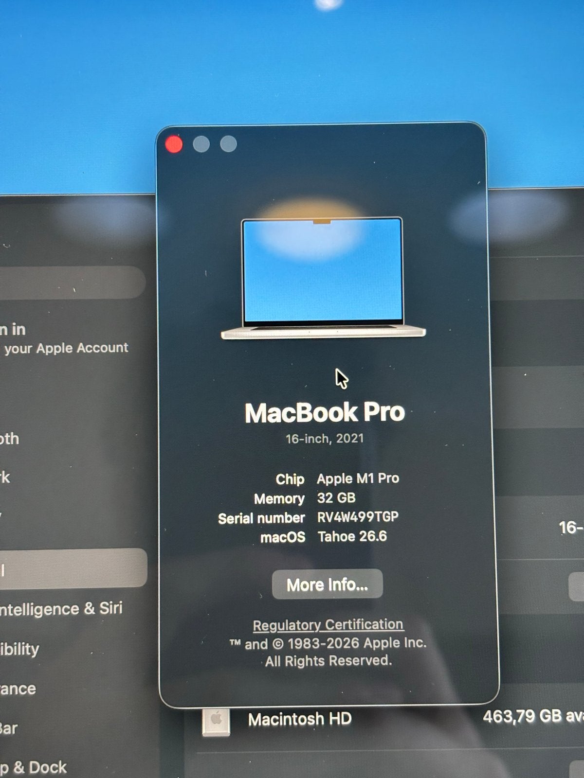 MacBook Pro 16-inch (2021) M1 Pro, 32GB RAM, Computers en Software, MacBook Pro, 512 GB, Ophalen of Verzenden, Zo goed als nieuw