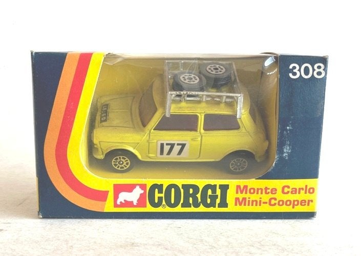 Monte Carlo Mini Cooper S rood interieur Corgi 308., Ophalen of Verzenden, Gebruikt, Auto, Corgi